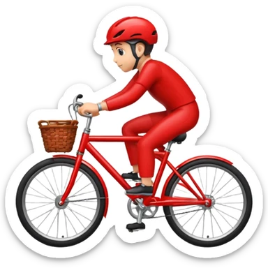 a heart riding a bicycle sticker