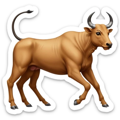 fullbody Egyptian bull leaper, back view sticker