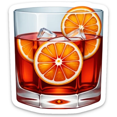 negroni without fruit in the glas but one big icecube sticker