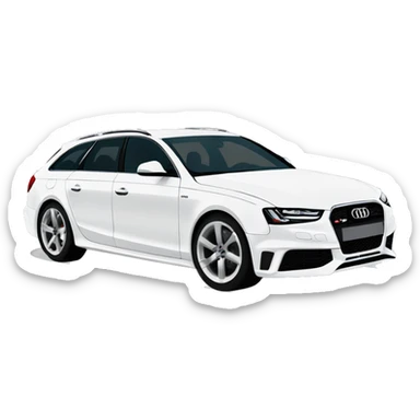 White Audi A4 avant with number plate „SL RS 404“ sticker