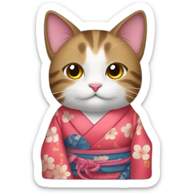 Cat with Kimono sticker