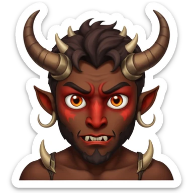 man with demon personality sticker