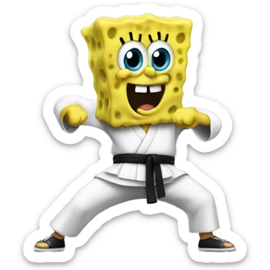 SpongeBob doing karate sticker