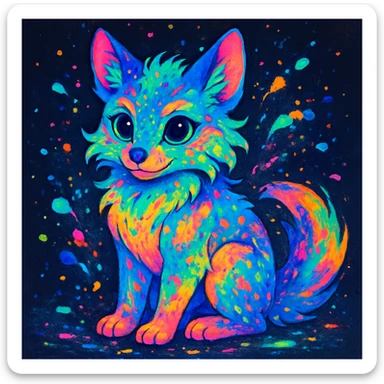 Neon Splash Fantasy Furry Animal Creature  sticker