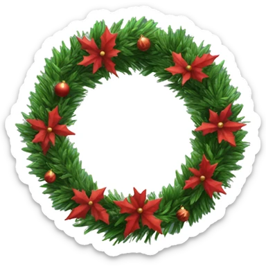 Realistic Christmas wreath sticker