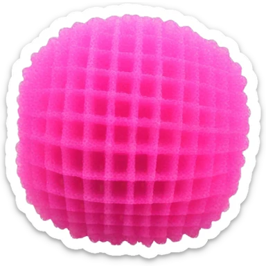 pink mesh shower sponge sticker