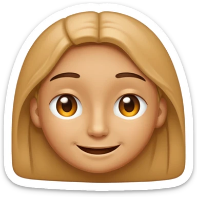 A smiling face with barely open eyes. sticker