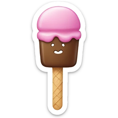 ice cream stick hear shape sticker