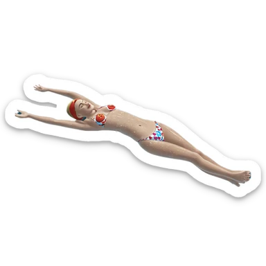 girl in bikini afloat sticker