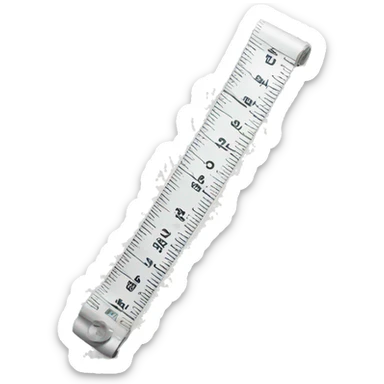 a white measuring tape sticker