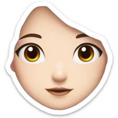 Anime girl character with white skin, pink hair and pink eyes sticker