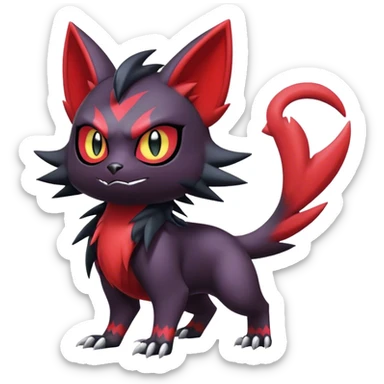 Edgy Cute Cool Kawaii Litten-Noivern-Zoroark-Noibat-Pokemon-hybrid Full Body  sticker