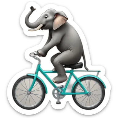 Elephant on a cycle sticker
