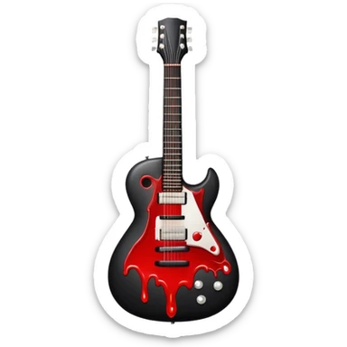 Black guitar with blood drips sticker