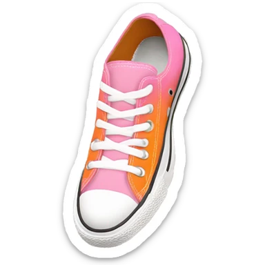 Realistic pink, white and orange converse low top shoes sticker