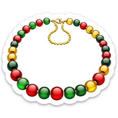 green red yellow necklace beads sticker