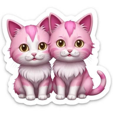 pink haired cats sticker