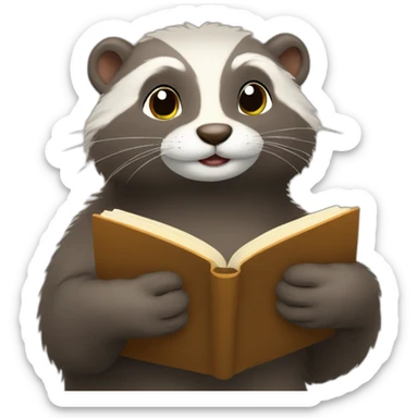a mink reading a book sticker