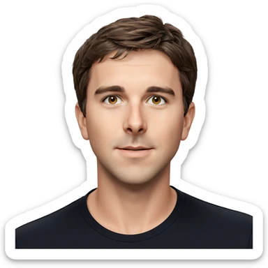 simple male portrait with brown hair sticker