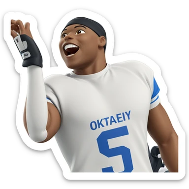smiling boy in sporty attire sticker