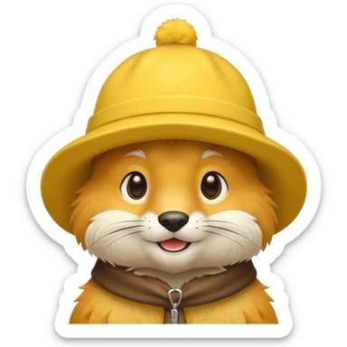 yellow hat animal sticker