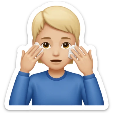 Wiping off sweat sticker