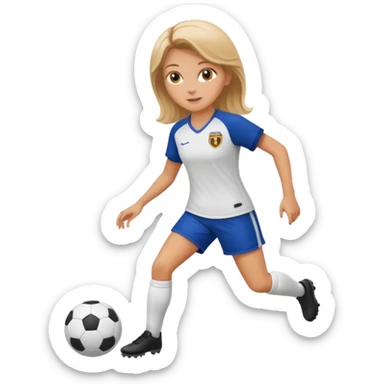 chica blanca jugando futbol sticker