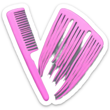 pink comb pink hair comb sticker