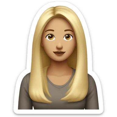 Femme blonde avec les yeux marron cheveux un peux long lisse sticker