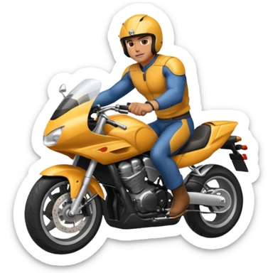 naked man riding sport motorcycle sticker
