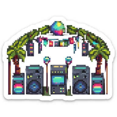 indie music festival with multiple artists sticker