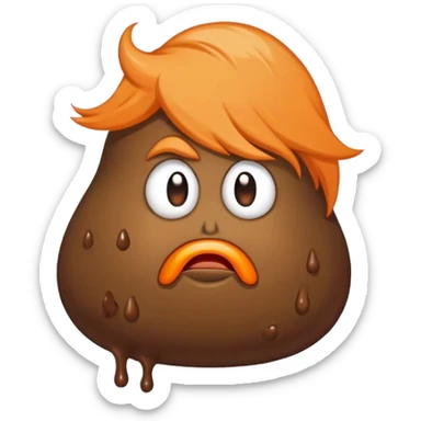 Blob of poop brown with orange with Donald Trump’s hair sticker