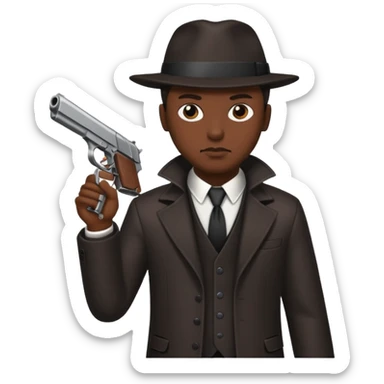 Gangster with a gun sticker