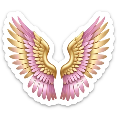 Light pink and gold wings  sticker