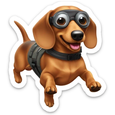 dachshund skydiving sticker