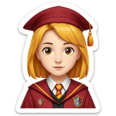 Alicia Spinnet in harry potter, wear hogwarts gryfindor uniform sticker