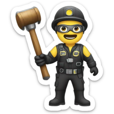 Scubadiving judge holding hammer sticker