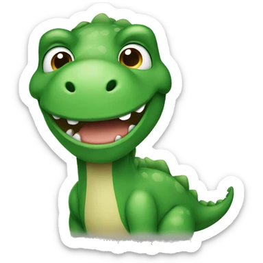Green dinosaur sticker
