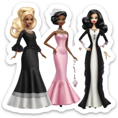 1915 Southern Belle Debut Barbie CC,Morticia Addams,modeling, sparkling black octopus tails  sticker