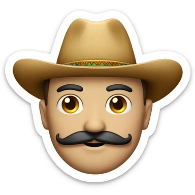 señor con bigote y sombrero sticker