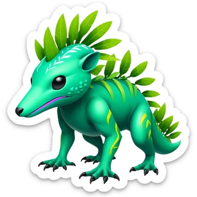 Tropical futuristic lush neon Fionbri-Vernid-creature (full body) sticker