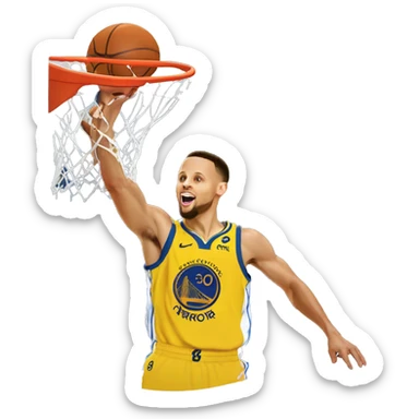 Stephen curry dunking a basketball  sticker