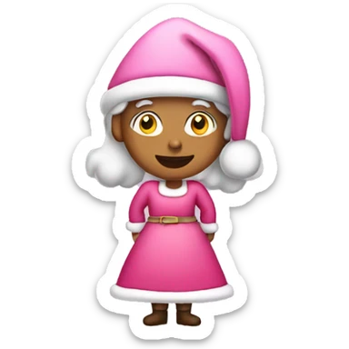 Mrs.claus with a pink hat and dress sticker