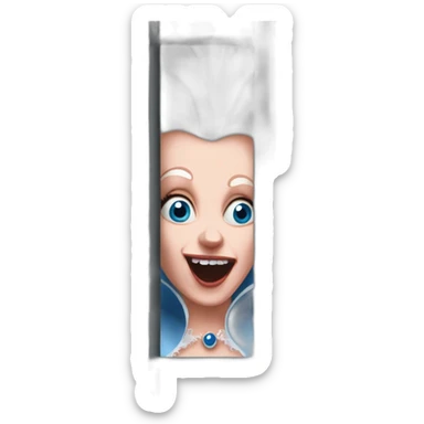 crazy eyes Marie Antoinette scream behind bars scary sticker