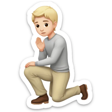 white person kneeling sticker