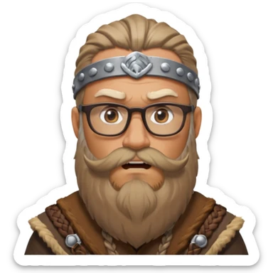 Glasses-Wearing wild viking sticker