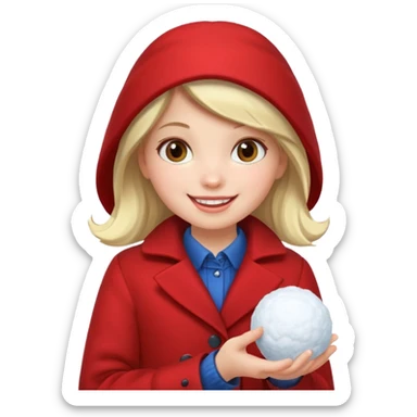 Girl in red with snowball











 sticker