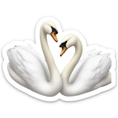 2 swans that make a heart sticker