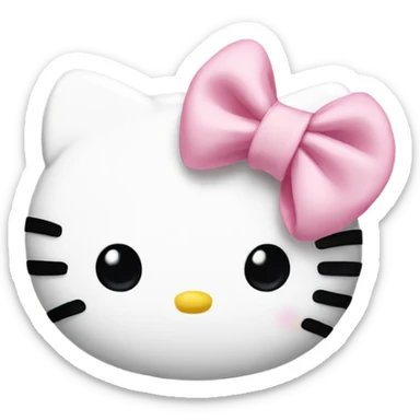 Light pink bow hello kitty sticker