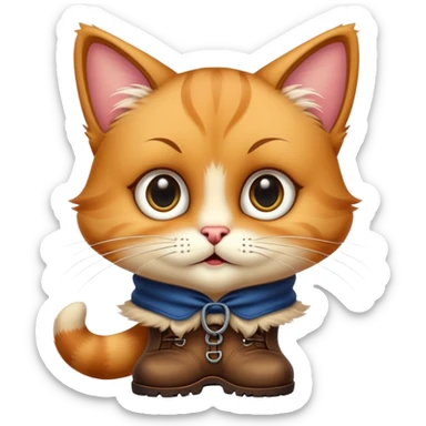 Puss in Boots with big pleading eyes, iconic face sticker